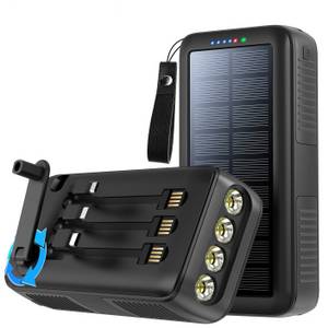 ibettertec Powerbank, Wireless Solar Powerbank 20000mAh 