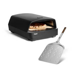 Burnhard Gas-Pizzaofen, TONY, 450 °C, Tragbarer 5,9 kW Outdoor Ofen für Pizza, (58,5 x 47,7 x 24,8 cm) inkl. Cordierit-Pizzastein, inkl. Pizzaschieber 