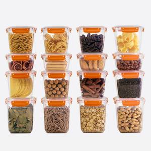 Parpalinam Frischhaltedose mit Deckel 16er Set Meal Prep Boxen Brotdose, (Spar Set, Leicht verstaubar), Brotzeitdose 