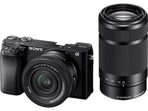  SONY Sony Alpha 6100 E-Mount Kit Systemkamera mit Objektiv 16-50 mm, 55-210 7,6 cm Display Touchscreen, WLAN 