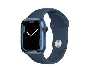 Apple Watch Series 7, 41 mm, Aluminium blau, Sportarmband abyssblau 