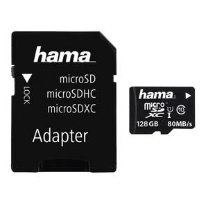 Hama 124158 MicroSDXC Speicherkarte 128 GB (Schwarz) microSD Karte