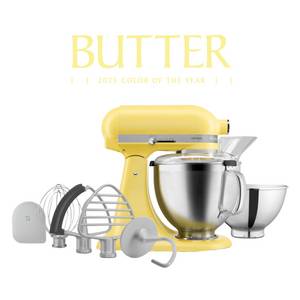 Kitchenaid Küchenmaschine  Artisan 4,7 Liter 5KSM195PSEBT - YELLOW BUTTER, 300 W, 4.7 l Schüssel, Farbe des Jahres 2025 