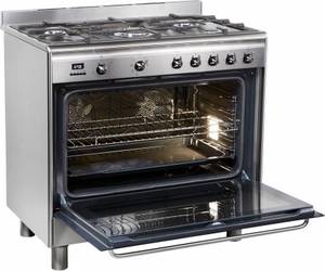 Smeg Gas-Standherd SCD90MFX9-1, mit Backauszug Standherd