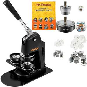 VEVOR Knopfmachermaschine inkl Mr Panda Zauberbuch und Sechskantschlüssel Buttonmaker