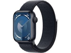  APPLE Watch Series 9 GPS, 41 mm, Smartwatch Aluminium Textil: Carbon Neutral, 130-200 Mitternacht 