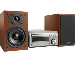 Denon D-M41DAB FM/DAB/CD Receiver, Bluetooth, inkl. Lautsprecher, Silber/Kirsch Mini-Anlage