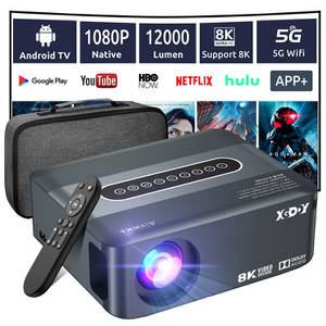 XGODY X1 Pro UHD-Beamer (15000:1, 1920x1080 px, LED-Beamer, Android Projektor, 5G WiFi, Projektionsgröße 35-200 Zoll) 