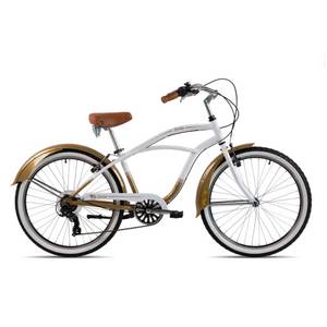 Chrisson Sando Beachcruiser 26 Zoll Damen Herren 155 - 170 cm Fahrrad 3 Gang weiß/gold 41 cm 