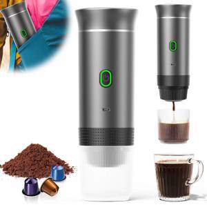 RWEUOQ Espressomaschine Espressomaschine Tragbare Kaffeemaschinen für Kaffeepulver, Kaffeemaschine mit konzentrierter Kapsel für Reisen/ USB-C-Laden, Camping-Kaffeemaschine 3 in 1 