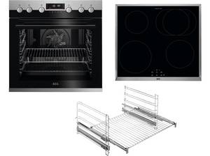  AEG KOMBI43PI Serie 6000 mit SurroundCook Ringheißluftsystem (mit Pyrolyse), Einbauherdset (Induktionskochfeld, A+, 71 Liter) 