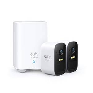  eufy Security eufyCam 2C 2+1, kabellose Überwachungskamera für draußen, 180 Tage Akkuleistung, HD 1080p, IP67 wetterfest, Kompatibel mit HomeKit und eufyCam Solar Panel, gebührenfreie Nutzung Funk-Überwachungssystem