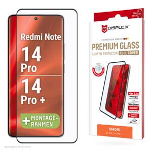 Displex Displayschutzglas »Premium Glass Screen Protector (Full Cover)«, für Xiaomi Redmi Note 13 Pro+-Xiaomi Redmi Note 14 Pro-Xiaomi Redmi Note 14 Pro+, Displayschutzfolie, Schutzfolie, Bildschirmschutz, kratz- & stoßfest 