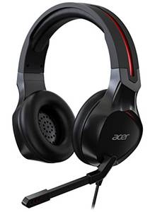  Acer Nitro Gaming Headset (anpassbares Kopfband, omnidirektionales Mikrofon, 100 dB Empfindlichkeit) schwarz-rot 