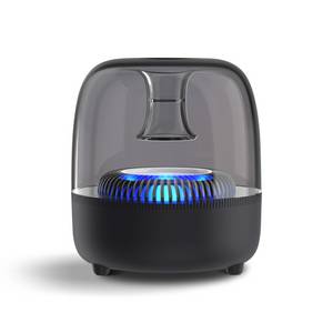 ZEUOPQ Acryl Beleuchtet LED Transparentes Abgedeckt Lautsprecher Bluetooth-Lautsprecher 360°-Surround-Sound, Integriertes Lautsprecher (Bluetooth, 360° LED-Beleuchtung, Eingebautes Mikrofon, FM-Radio) 