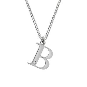 Diamonds By Ellen K. Anhänger mit Kette 925/- Sterling Silber Diamant 0,008ct. Buchstabe B 