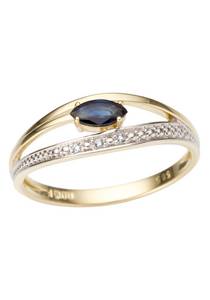 Firetti Goldring Schmuck Geschenk Gold 333 Damenring Goldring Edelstein Farbstein, mit Saphir - mit Brillanten 