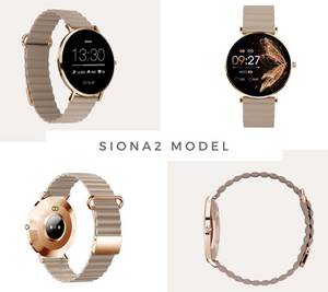 XCOAST SIONA 2 Damen Smartwatch (4,2 cm/1,32 Zoll, 2) Edel & Modern, Ultraflach, 7 Tage Akku, Blutdruck, Wasserdicht, Puls, Blutdruck, AMOLED Display 