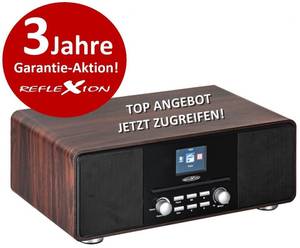 Reflexion HRA19DAB Design DAB+ Radio mit TFT Farbdisplay Digitalradio (DAB) (Digitalradio (DAB), UKW-Radio, 160,00 W, UWK-Radio, AUX, CD-Player, Weckfunktion, Equalizer, Bluetooth) 