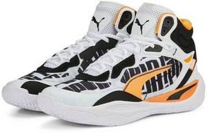 Puma Playmaker Pro Mid Block Pa  white-clementine Basketballschuhe