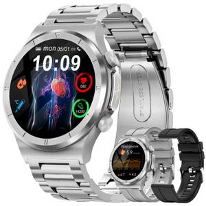 BANLVS Smartwatch Herren mit Elektrokardiogramm Blutzuckerfunktion Smartwatch (3.53 cm/1.39 Zoll, High-Definition-Display) IP68 Wasserdichter Armbanduhr, mit Schlaf/Herzfrequenz/Spo2/Message Reminder, geeignet als Geschenk für Väter / Brüder für iOS Andro 