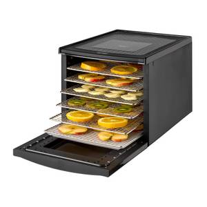 Tzs First Austria Dörrautomat Dörrgerät, digital, mit 24h-Timer und Temperaturregler 35-70°C, 6 Etagen, Dörrtablets aus Edelstahl, Dörrapparat mit Zeitschaltuhr 
