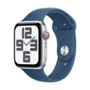 Apple Watch SE Silber Aluminium Sport Band Denim M/L GPS + Cellular 44mm MXGQ3QF/A 