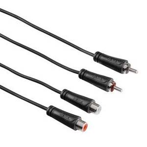 Hama 00122279 Audio-Verlängerungskabel 2 Cinch-St. - 2 Cinch-Kupplungen 10,0 m (Schwarz) (Versandkostenfrei) 