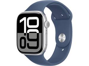  APPLE Watch Series 10 GPS + Cellular 46 mm Smartwatch Aluminium Fluorelastomer, 140 - 190 mm, Silber 
