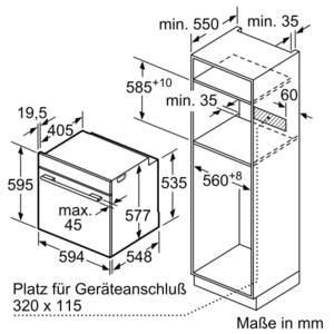 Bosch Einbaubackofen HRG7764B1, Einbau-Backofen mit Dampfunterstützung, Schwarz,EEK:A+ 