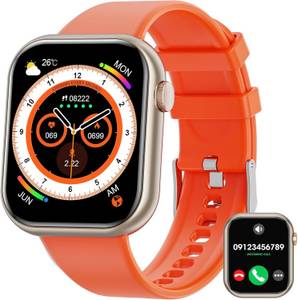 Hwagol Echtzeit-Aufzeichnung von Schritten Smartwatch (1,85 Zoll, Android, iOS), mit Bluetooth-Anruf und Freisprecheinrichtung Schrittzähler Fitnessuhr 