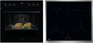 Aeg Kombi 425IB Herdset mit Induktionskochfeld OU5AE20AK + TX64IC00XB schwarz/silber / A+ 