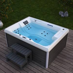 Home Deluxe Outdoor Whirlpool STREAM - Mit Treppe und Thermoabdeckung 