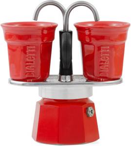 Bialetti Espressokocher Mini Express, (1 Espressokocher Mini Express + 2 Espressobecher, 90 ml) 