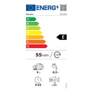 Klarstein Standgeschirrspüler Havasia UV 6 Luminance Geschirrspüler UV-Licht Glasfront freistehend 1380W, 10041828, 7 l 