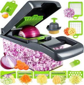 Ophy Gemüseschneider Gemüseschneider Würfelschneider vegetable chopper dicer Gemüsehobel, 14 in 1Multifunktionsschneider Zwiebel Zerkleiner Salatschneider,ABS 