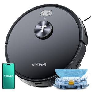 Tesvor Saugroboter S5 Staubsauger Roboter Lasernavigation 3000pa mit 2-in-1-Wassertank 