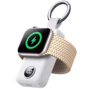  JOYROOM 2000 mAh Kabelloses Ladegerät für Apple Watch-Serie 9/8/7/6/5/SE/4/3/2/UItra 2/Ultra, Magnetisches Wireless Ladegerät, Reiseutensilien (Weiß) 