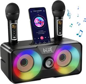 ZEUOPQ Bluetooth-Lautsprecher Karaoke-Maschine mit 2 kabellosen Mikrofonen Karaoke-Maschine (Bluetooth-Lautsprecher-Karaoke-All-in-One-Maschine) 