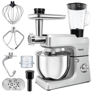 7Magic Küchenmaschine kompakt küchenmaschinen, 1500,00 W, 7,00 l Schüssel, 1,5L Saftextraktor, Fleischwolf, Gesichtshaken, Schneebesen, Rührbesen 