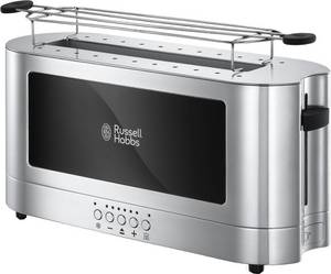 Russell Hobbs Toaster Elegance 23380-56, 1 langer Schlitz, 1420 W, Glasdesign und Edelstahl 2-Scheiben-Toaster