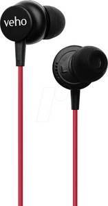 Veho VEP105Z3R - Kopfhörer/Headset, mit Mikrofon, Kabel, rot 