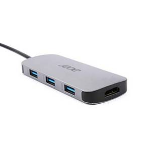  Acer 7-in-1 Mini Dock (USB Type-C zu 1xUSB Type-C (w PD), 3xUSB 3.0, 1xHDMI, 1xSD Card Reader, 1xMicro SD Card Reader) Silber 