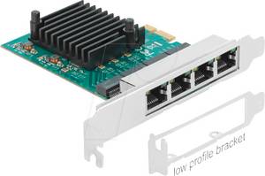 Delock 89025 - Netzwerkkarte, PCI Express, Gigabit Ethernet, 4x RJ45 