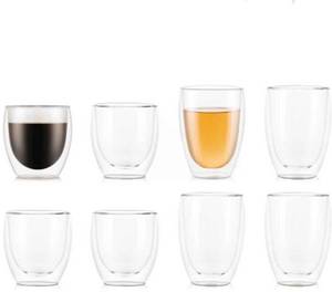 Bodum Pavina Double-walled Glass Set With 8 - Transparent Thermoglas