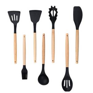 Podofo Kochbesteck-Set Küchenutensilien-Set antihaftbeschichtet mit Holzgriff, 7-teilig (7-tlg) 