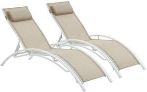 Habitat et Jardin Deckchair Phoenix (Set of 2) Beige