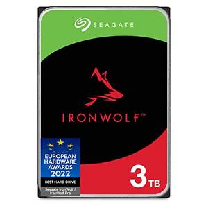  Seagate IronWolf 3 TB interne Festplatte, NAS HDD, 3.5 Zoll, 5400 U/Min, CMR, 64 MB Cache, SATA 6 GB/s, silber, inkl. 3 Jahre Rescue Service, FFP Modellnr.: ST3000VNZ06 