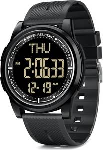 WIFORT Fur Herren Damen Digital 5 ATM Wasserdicht Sport Watch, mit Wecker Stopp Countdown Duale Zeitzone Ultradünn Weitwinkel Anzeige 