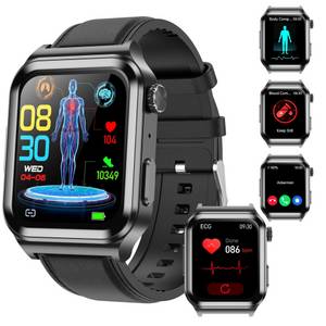 NAIXUES Smartwatch mit Blutzuckermessung+EKG Smartwatch (4.6 cm/1.83 Zoll, HD...